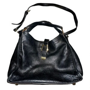 G.I.L.I. large black pebble leather hobo shoulder‎ bag